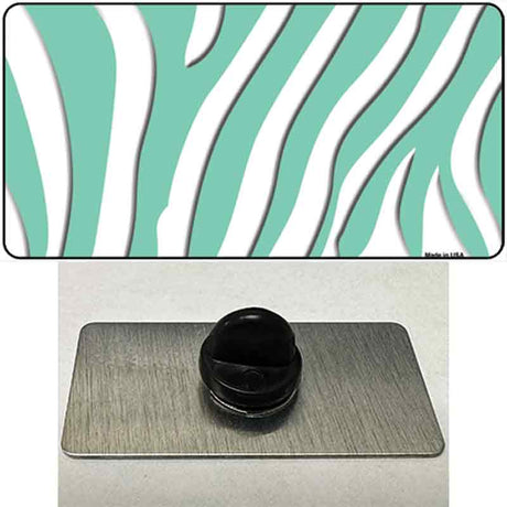 Mint White Zebra Novelty Metal Hat Pin