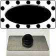 Black White Polka Dot Black Center Oval Novelty Metal Hat Pin