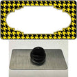 Yellow Black Houndstooth Scallop Center Novelty Metal Hat Pin