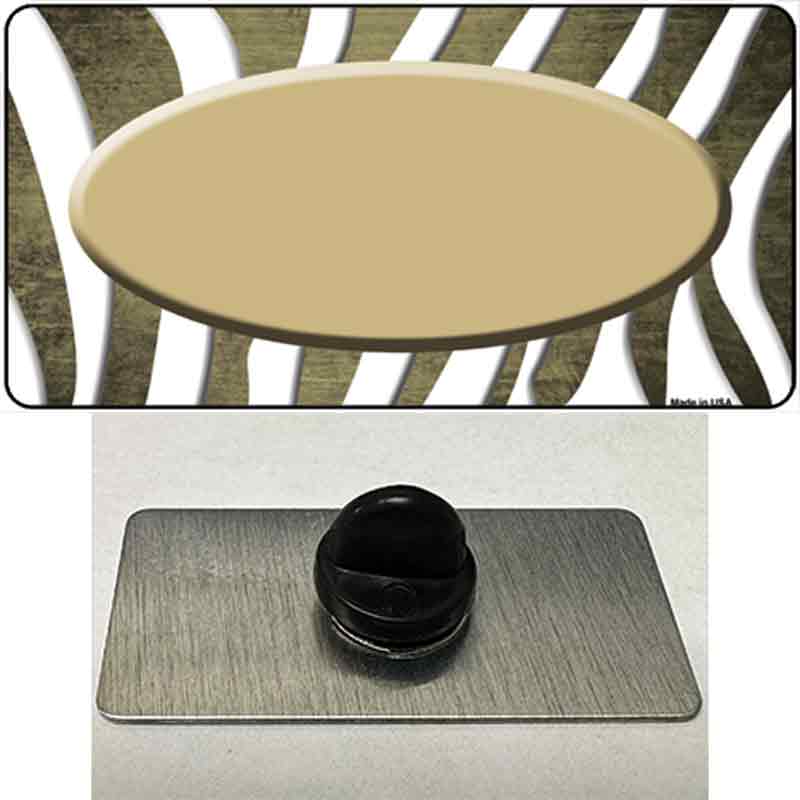 Gold White Zebra Oval Oil Rubbed Novelty Metal Hat Pin