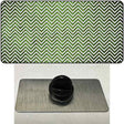 Lime Green White Small Chevron Oil Rubbed Novelty Metal Hat Pin
