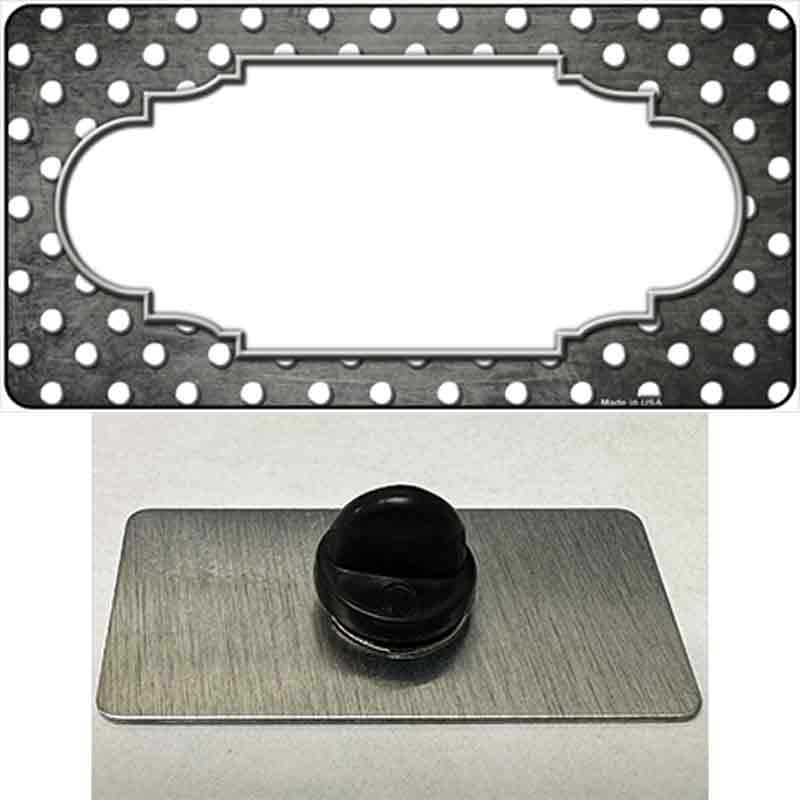 Gray White Small Dots Scallop Oil Rubbed Novelty Metal Hat Pin