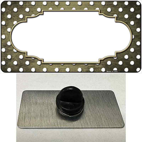 Gold White Small Dots Scallop Oil Rubbed Novelty Metal Hat Pin