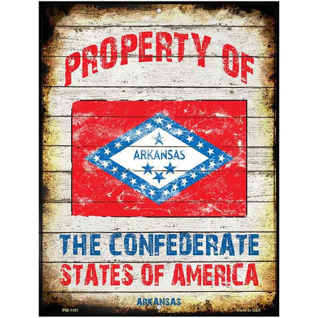 Property Of Arkansas Metal Novelty Parking Sign 4.5" x 6" (PM)