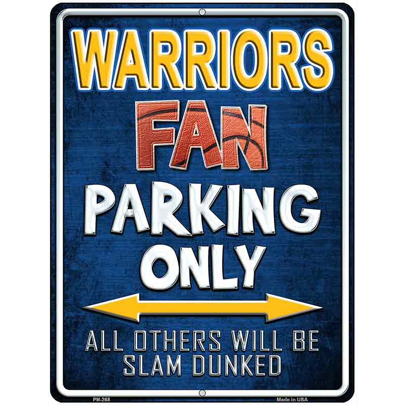 Warriors Metal Novelty Parking Sign 4.5" x 6" (PM)