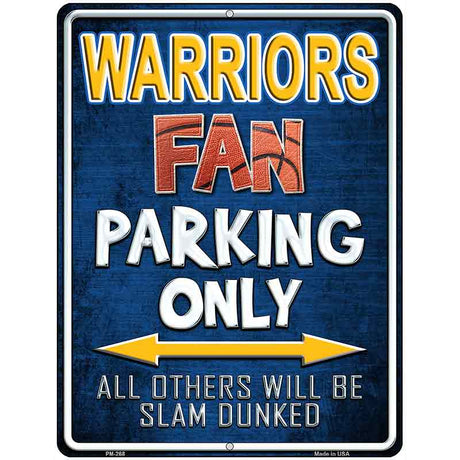 Warriors Metal Novelty Parking Sign 4.5" x 6" (PM)