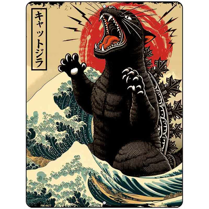 Catzilla Metal Novelty Mini Parking Sign PM-4477