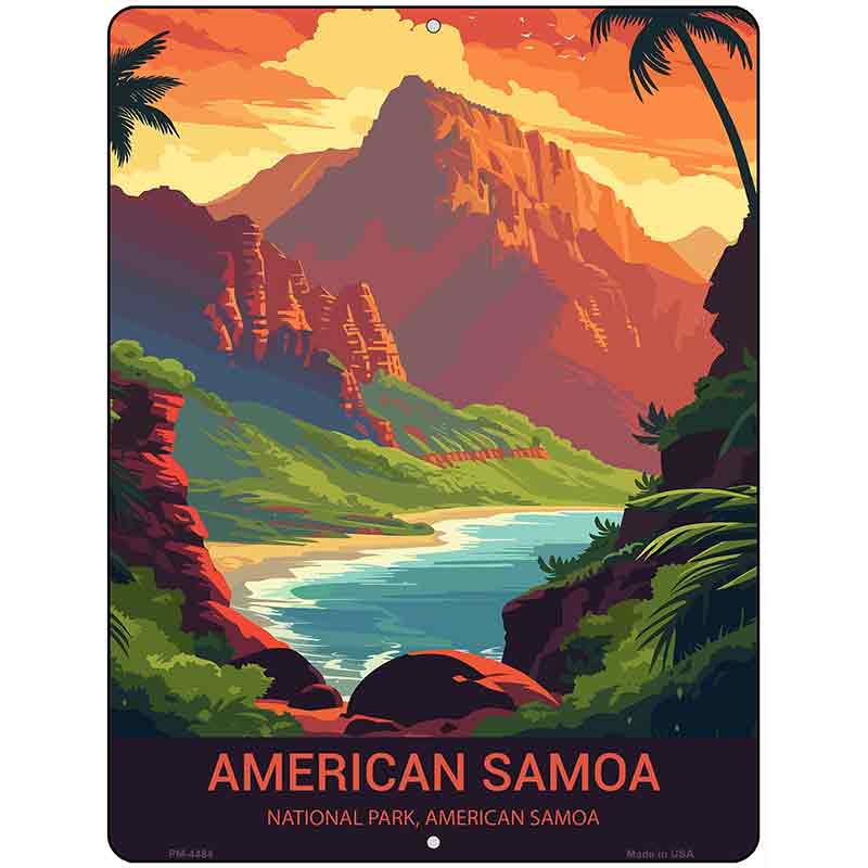 American Samoa Metal Novelty Parking Sign P-4484