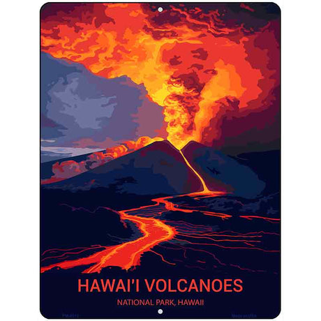 Hawaii Volcanoes Metal Novelty Parking Sign P-4513