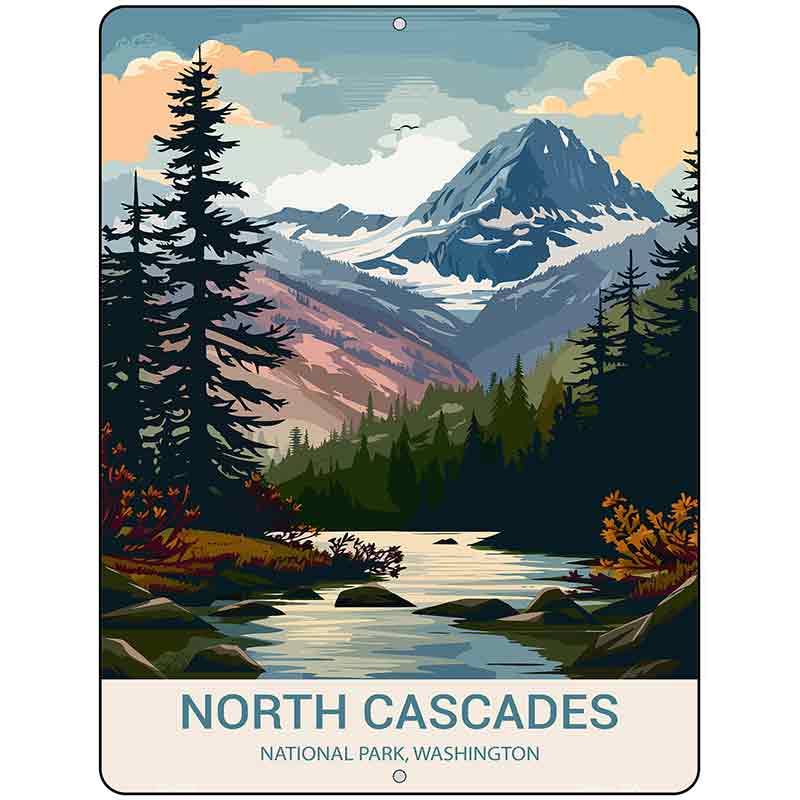 North Cascades Washington Metal Novelty Parking Sign P-4528