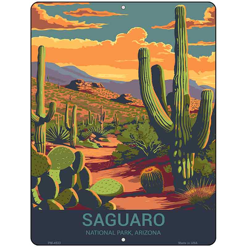 Saguaro Arizona Metal Novelty Parking Sign P-4533