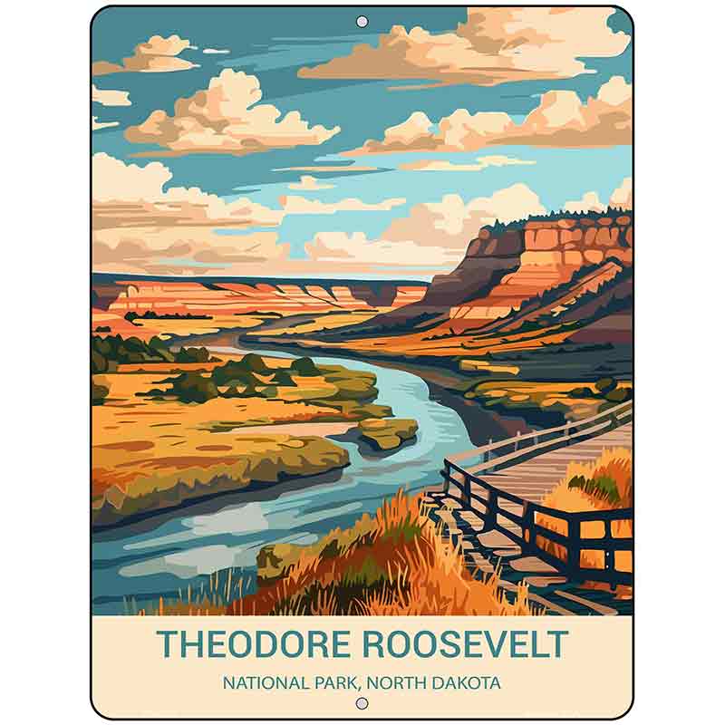Theodore Roosevelt ND Metal Novelty Parking Sign P-4537