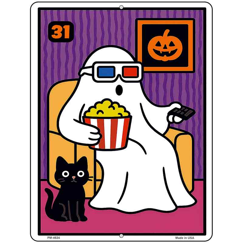 Ghost Watching Movie Metal Novelty Parking Sign P-4624