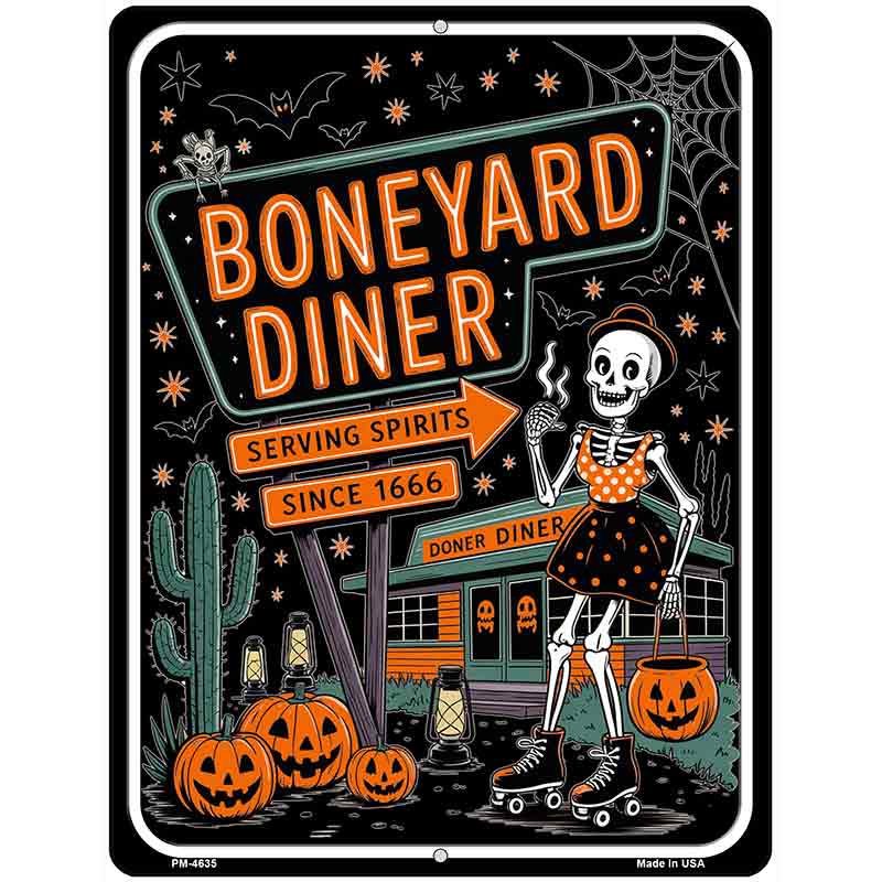 Boneyard Diner Metal Novelty Parking Sign P-4635