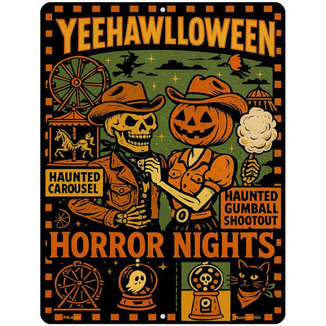 YeeHawlloween Metal Novelty Parking Sign P-4643