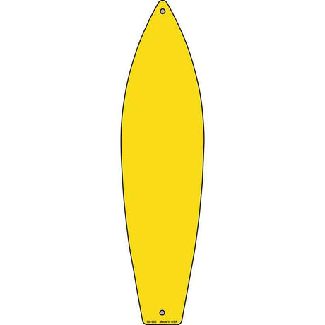 Yellow Solid Dye Sublimation Blank Novelty Metal Surfboard Sign 17" x 4.5" (SB)