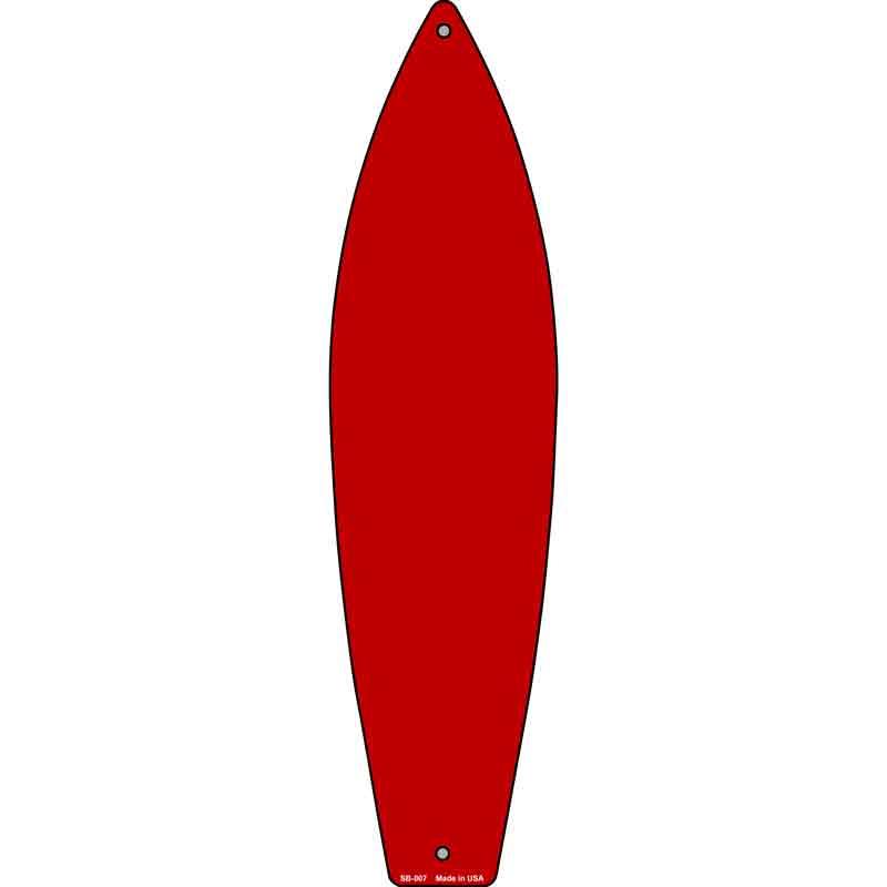 Red Solid Dye Sublimation Blank Novelty Metal Surfboard Sign 17" x 4.5" (SB)