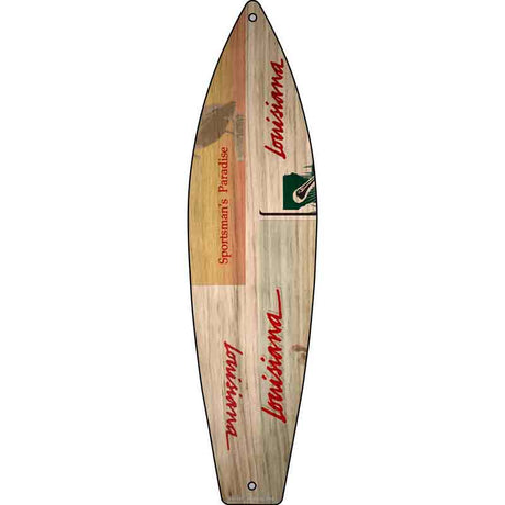 Louisiana License Plate Design Novelty Metal Surfboard Sign 17" x 4.5" (SB)
