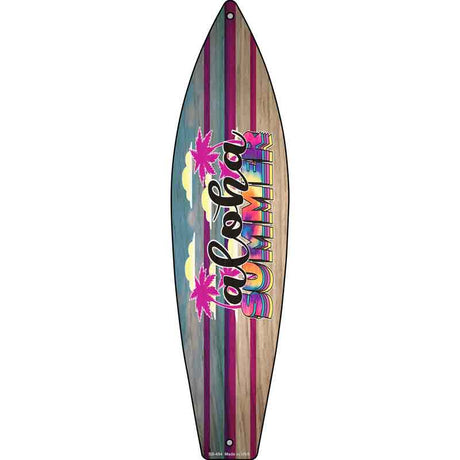 Aloha Summer Tie Dye Novelty Metal Surfboard Sign 17" x 4.5" (SB)
