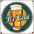 Ice Cold Beer Novelty Metal Square Sign SQ-1646
