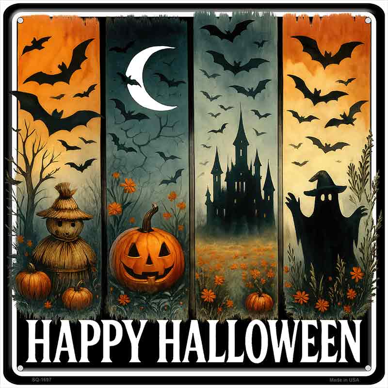 Happy Halloween Novelty Metal Square Sign SQ-1697