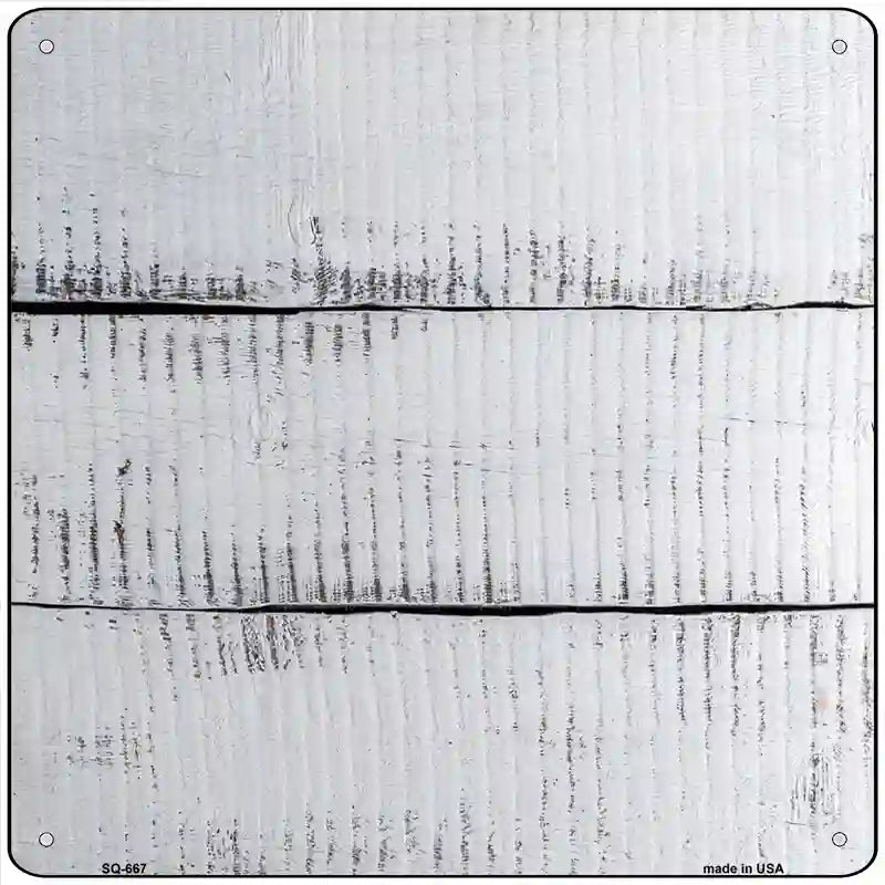 Whitewash Wood Blank Novelty Metal Square Sign 12" (SQ)