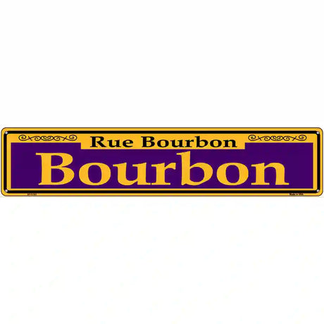 Bourbon Purple Novelty Metal Street Sign 24" x 5" (ST)
