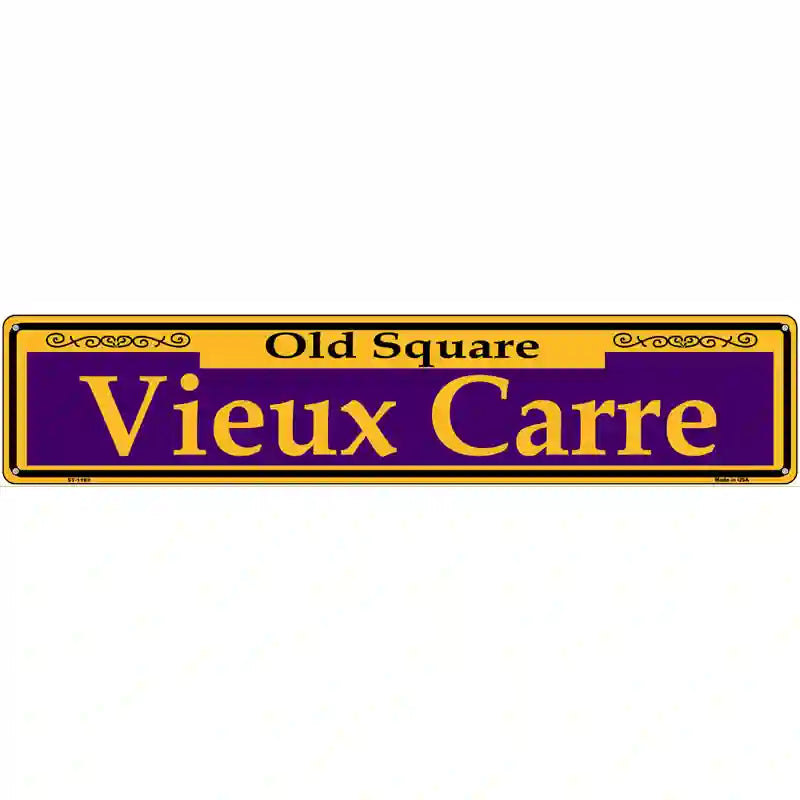 Vieux Carre Purple Novelty Metal Street Sign 24" x 5" (ST)