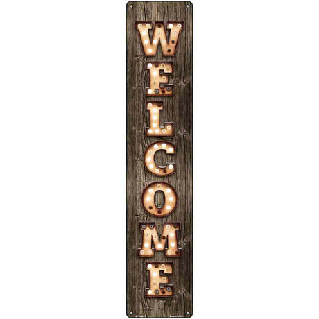 Welcome Vertical Bulb Lettering Novelty Metal Street Sign 24" x 5" (ST)
