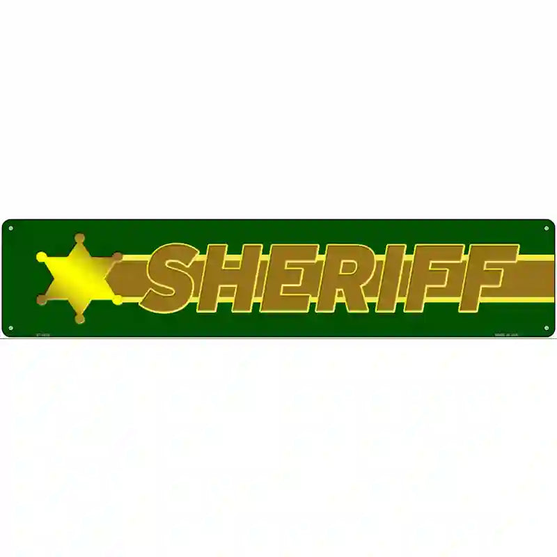 Sheriff Thin Brown Line Novelty Metal Street Sign 24" x 5" (ST)