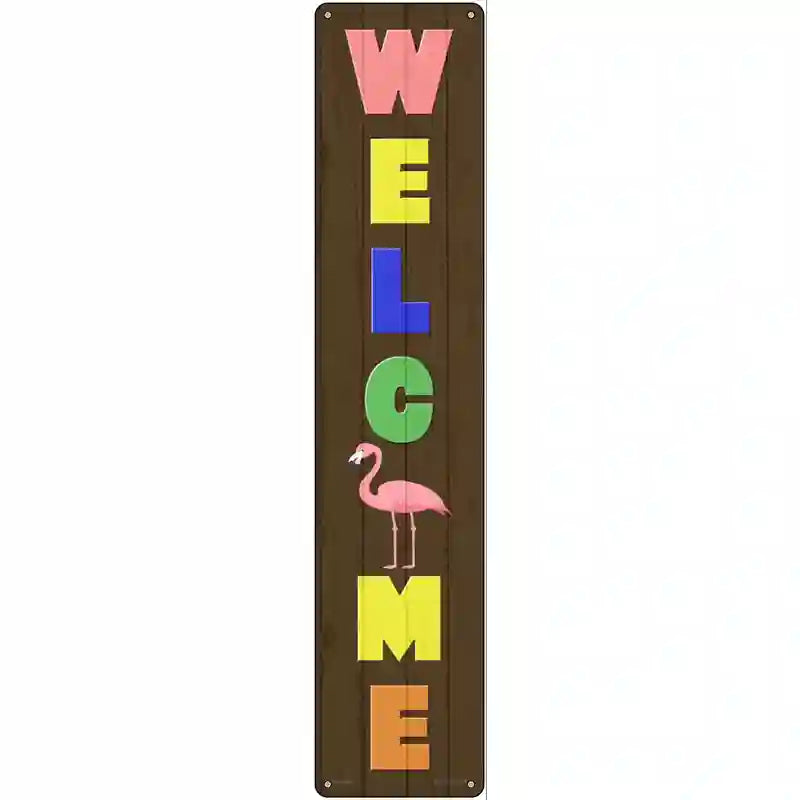 Welcome Flamingo Novelty Metal Street Sign 24" x 5" (ST)