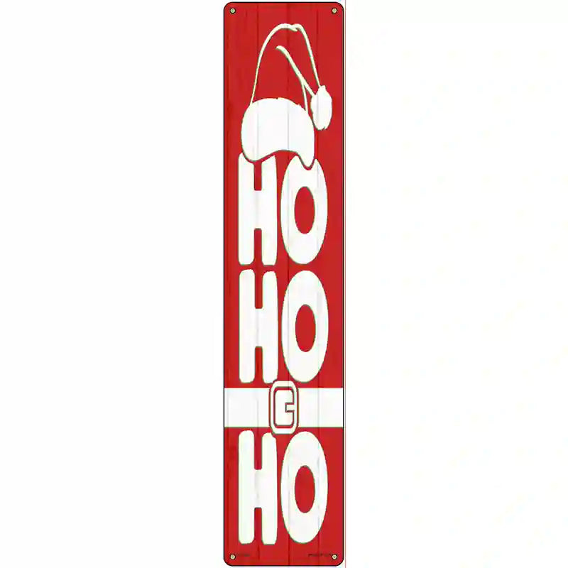 Ho Ho Ho Red Novelty Metal Street Sign 24" x 5" (ST)