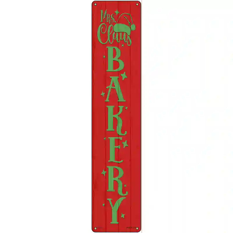 Mrs Claus Bakery Red Novelty Metal Street Sign 24" x 5" (ST)