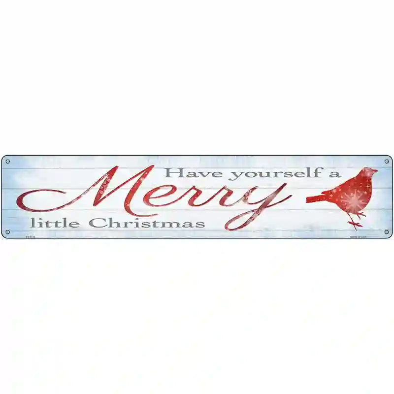 Merry Little Christmas Novelty Metal Street Sign 24" x 5" (ST)