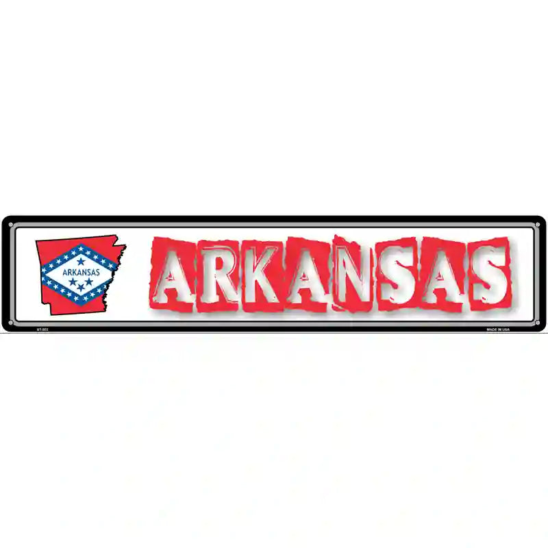 Arkansas State Outline Novelty Metal Vanity Street Sign 24" x 5" (ST)