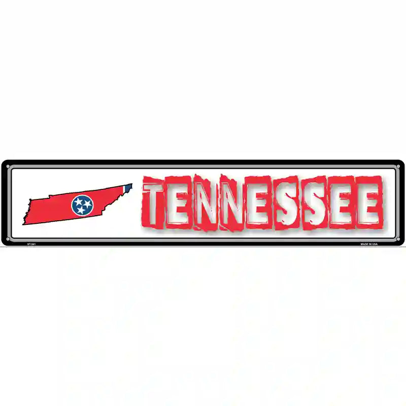 Tennessee State Outline Novelty Metal Vanity Street Sign 24" x 5" (ST)