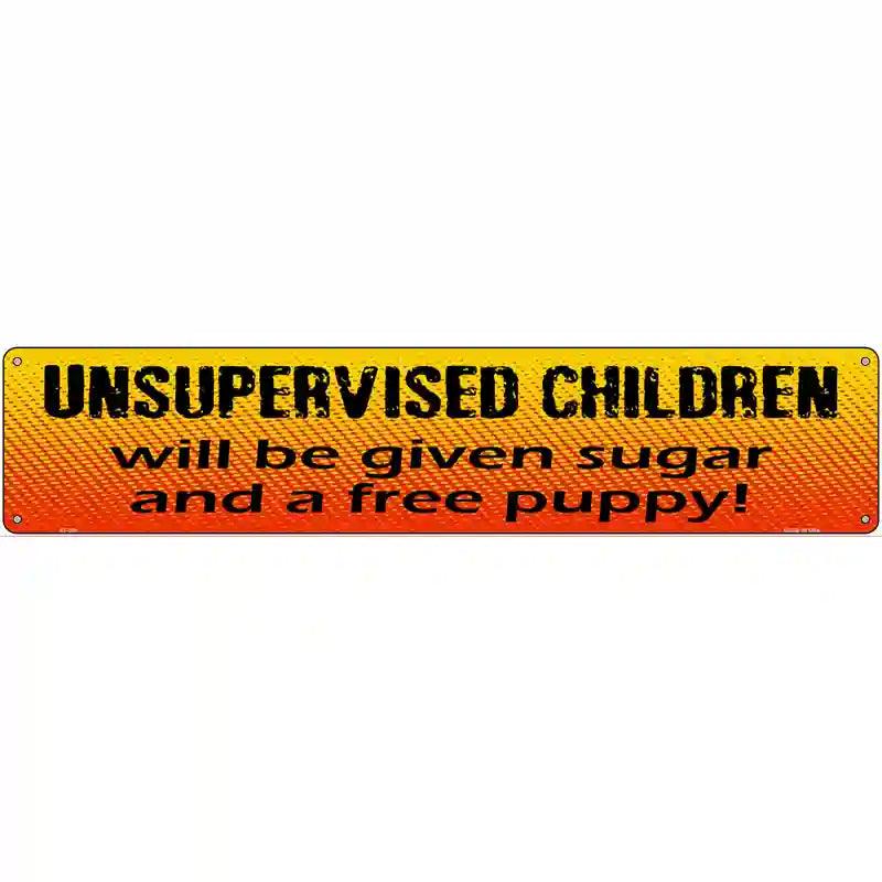 Unsupervised Children Metal Novelty Street Sign 24" x 5" (ST)