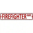 Firefighter Way Metal Novelty Street Sign 24" x 5" (ST)