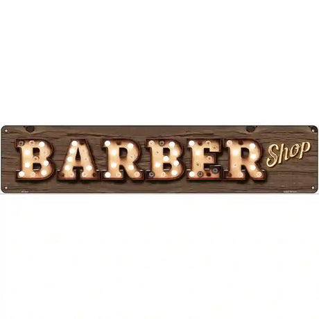 Barber Shop Bulb Lettering Novelty Metal Street Sign 24" x 5" (ST)