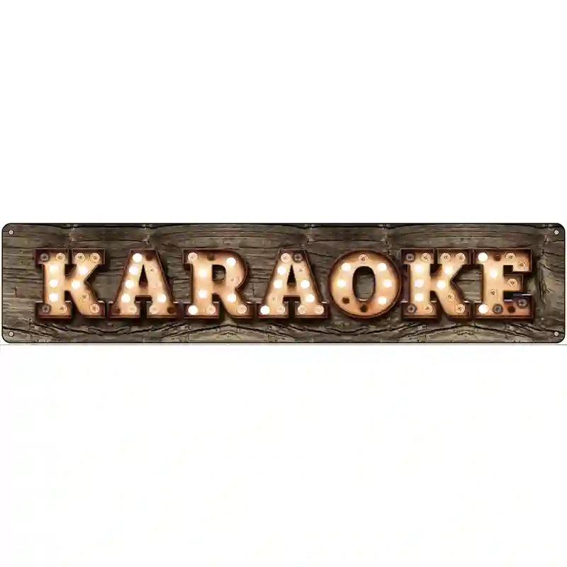 Karaoke Bulb Lettering Novelty Metal Street Sign 24" x 5" (ST)