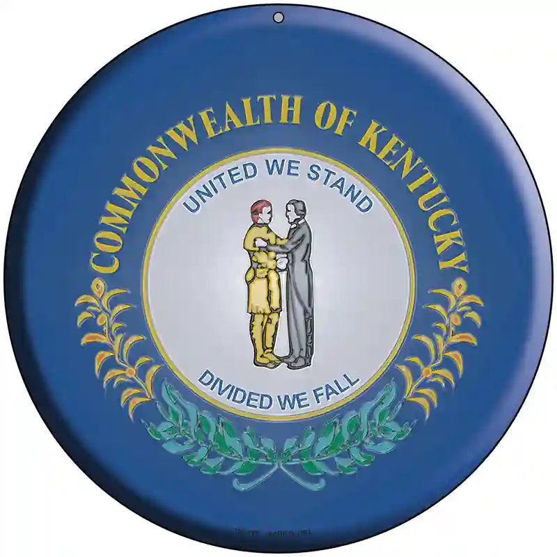 Kentucky State Flag Metal Circular Sign 8" (UC)