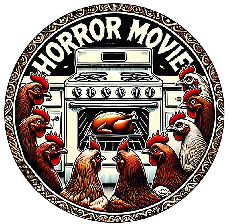 Horror Movie Novelty Metal Circular Sign C-2082