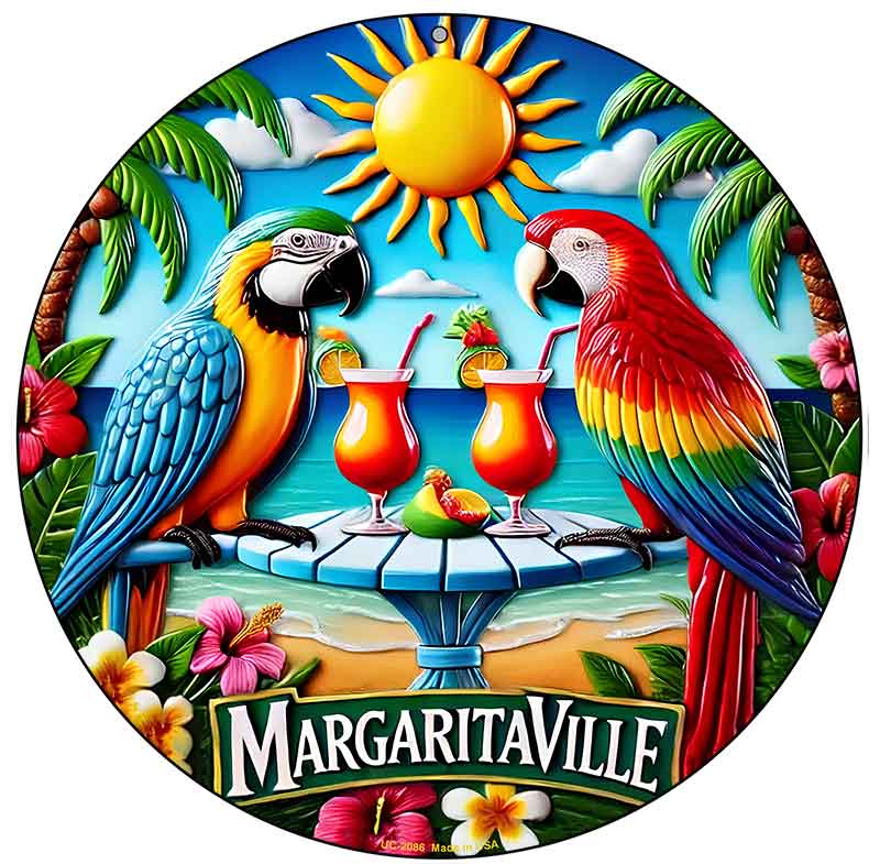 Margaritaville Novelty Metal Circular Sign C-2086