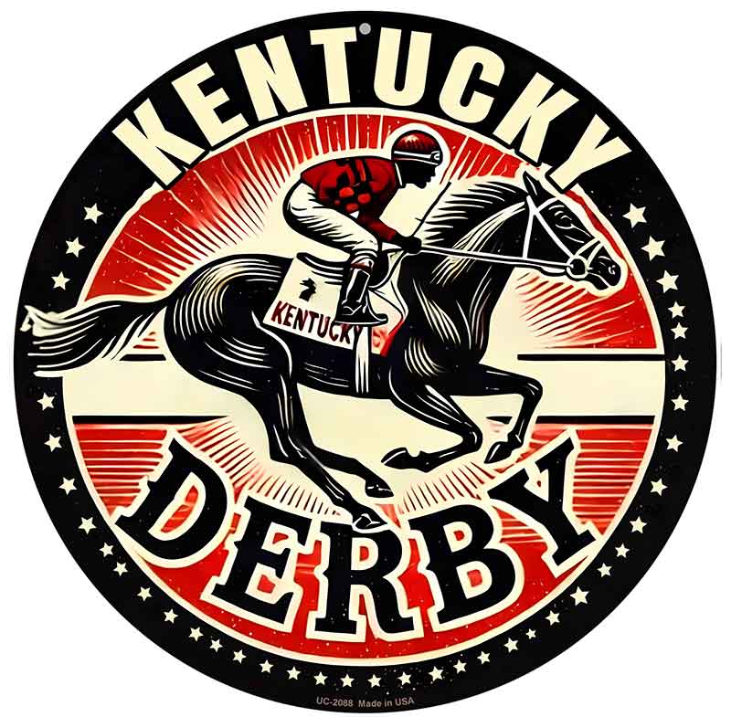 Kentucky Derby Novelty Metal Circular Sign C-2088