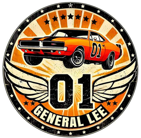 01 General Lee Novelty Metal Circular Sign C-2089