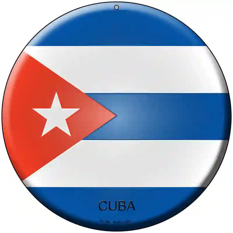 Cuba Country Novelty Metal Circular Sign 8" (UC)