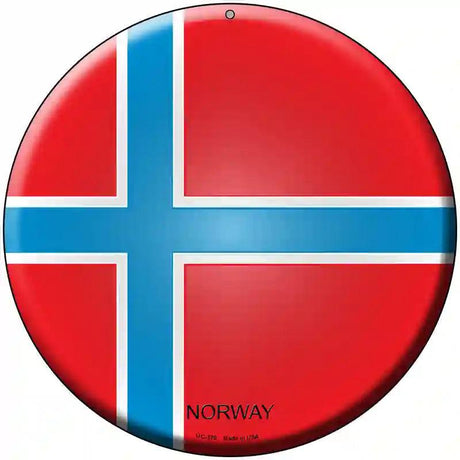 Norway Country Novelty Metal Circular Sign 8" (UC)