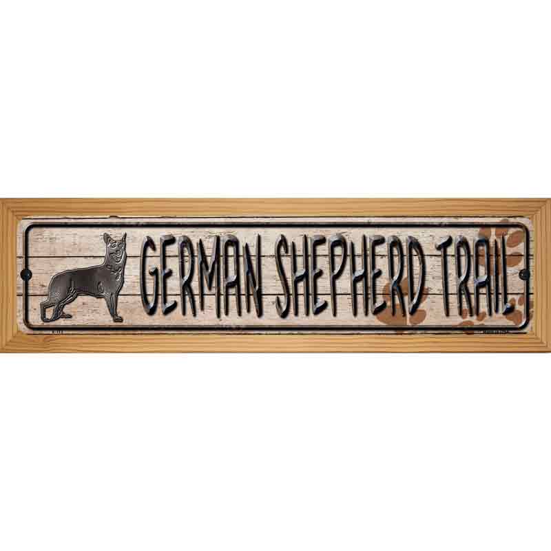 German Shepherd Trail Novelty Metal Street Sign 19" x 5.5" (WB-K)