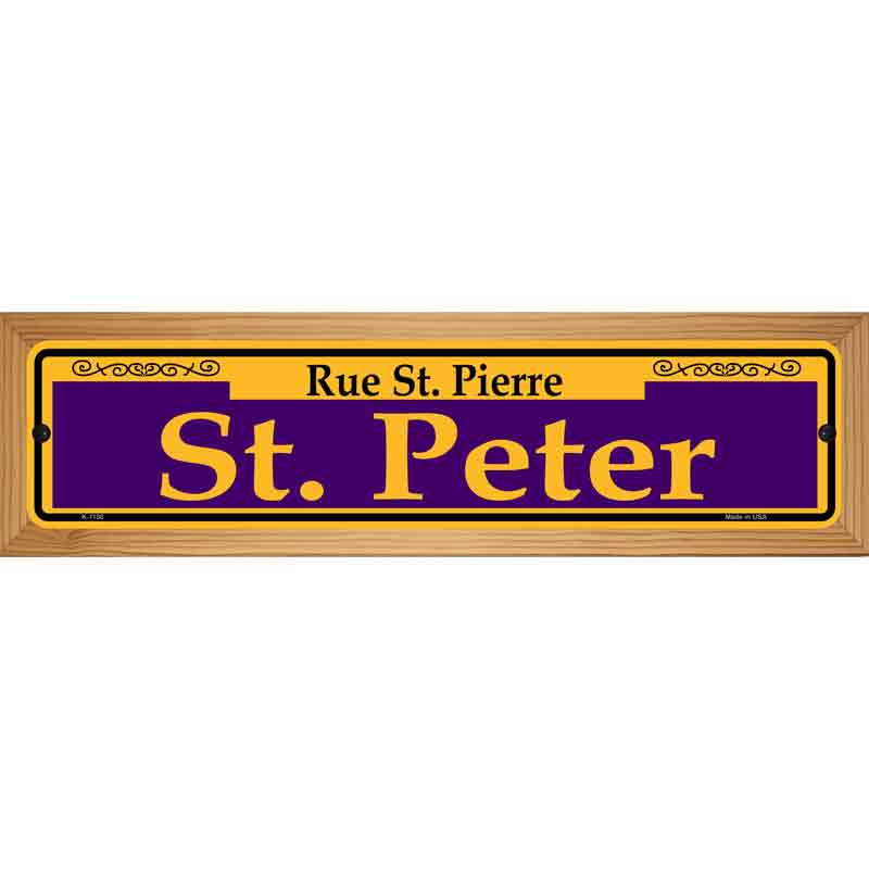 St. Peter Purple Novelty Metal Street Sign 19" x 5.5" (WB-K)