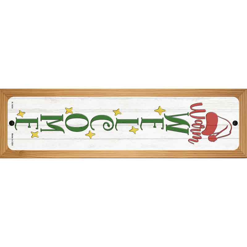 Warm Welcome White Novelty Metal Street Sign 19" x 5.5" (WB-K)